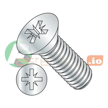 Newport Fasteners #6-32 x 1/4 in Pozidriv Flat Machine Screw, Zinc Plated Steel, 10000 PK 660557